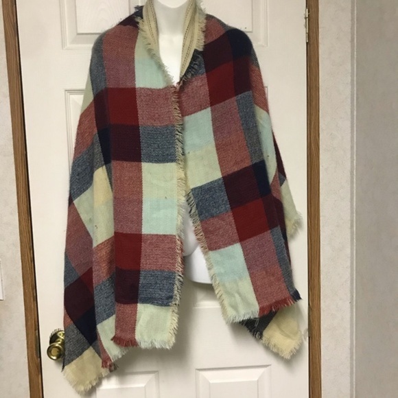 Red Camel Accessories - Red Camel Ladies OS Plaid Shawl Capelet‎ Scarf